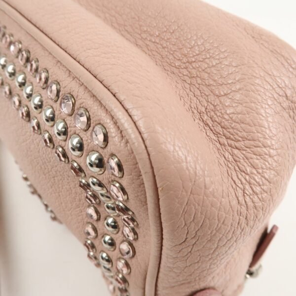MIU MIU Leather Bijoux Shoulder Bag Crossbody Bag Pink Used