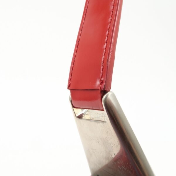 PRADA Nylon Patent Leather Shoulder Bag Red B8844