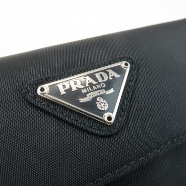 PRADA Triangle Logo Nylon 6 Key Case Key Holder Black M26X Used