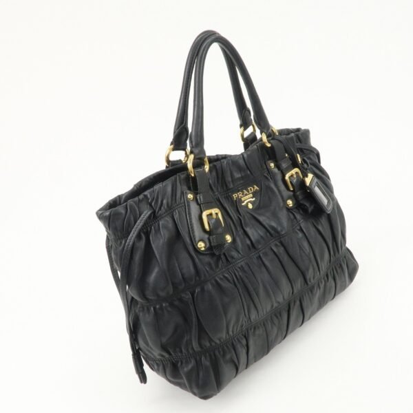 PRADA Leather 2WAY Bag Hand Bag Shoulder Bag Black BN1788