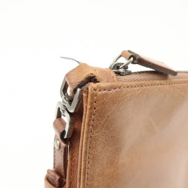 PRADA Triangle Logo Leather Shoulder Bag Hand Bag Brown Used