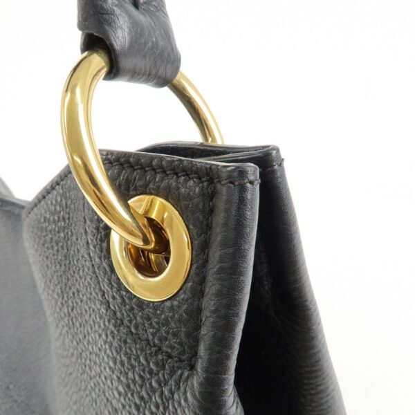 PRADA VITTELLO PHOENIX Triangle Logo Leather Shoulder Bag Black 1BC051 Used