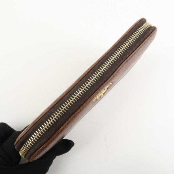 PRADA Saffiano Leather Round Zippy Long Wallet  Brown 1M0506 Used