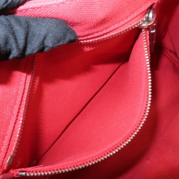 PRADA Canapa Mini Canvas Hand Bag Castilian Red BN2439