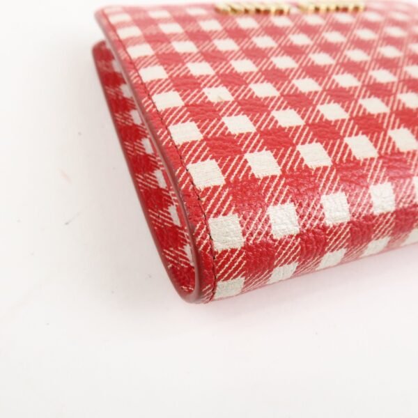 MIU MIU Logo Leather Bi-fold Compact Wallet Red 5MV204 Used