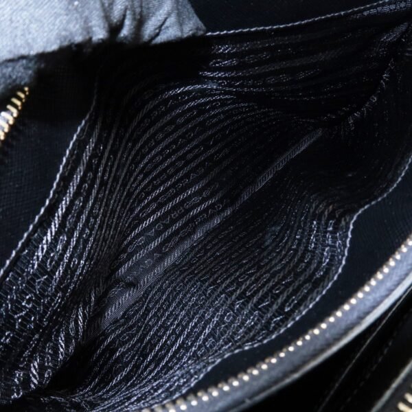 PRADA Triangle Logo Saffiano Leather 2WAY Hand Bag Black BN1801 Used