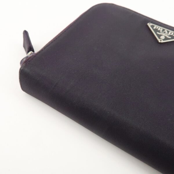 PRADA Nylon Bi-fold Round Zippy Compact Wallet Black