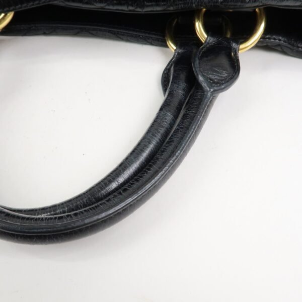 MIU MIU Leather 2Way Shoulder Bag Hand Bag Tote Bag Black