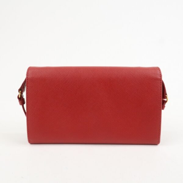 PRADA Saffiano Leather Shoulder Long Wallet Red 1M1437