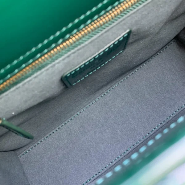 Lady Collection Dark green lacquered leather handbag