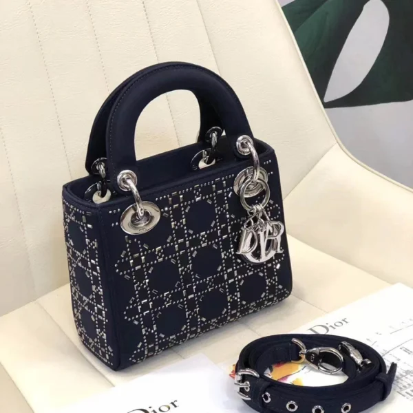 Dark blue leather shoulder strap