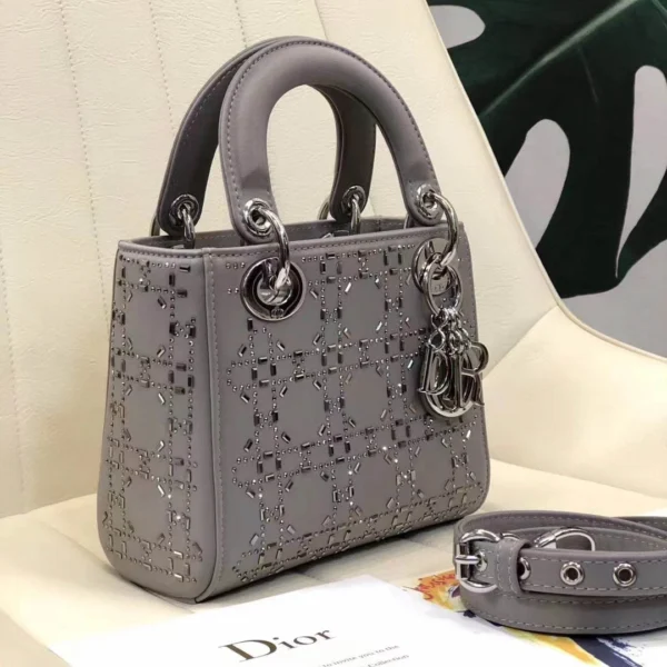 Grey leather shoulder strap with full original packaging